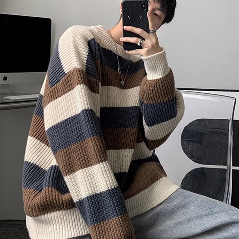 Mens Sweaters IEFB Striped Patchwork VintageSweater Autumn Winter Round Neck Kintting Tops Collar Korean Kinttwear 221008, Coffee
Mens Sweaters IEFB Striped Patchwork VintageSweater Autumn Winter Round Neck Kintting Tops Collar Korean Kinttwear 221008, Coffee