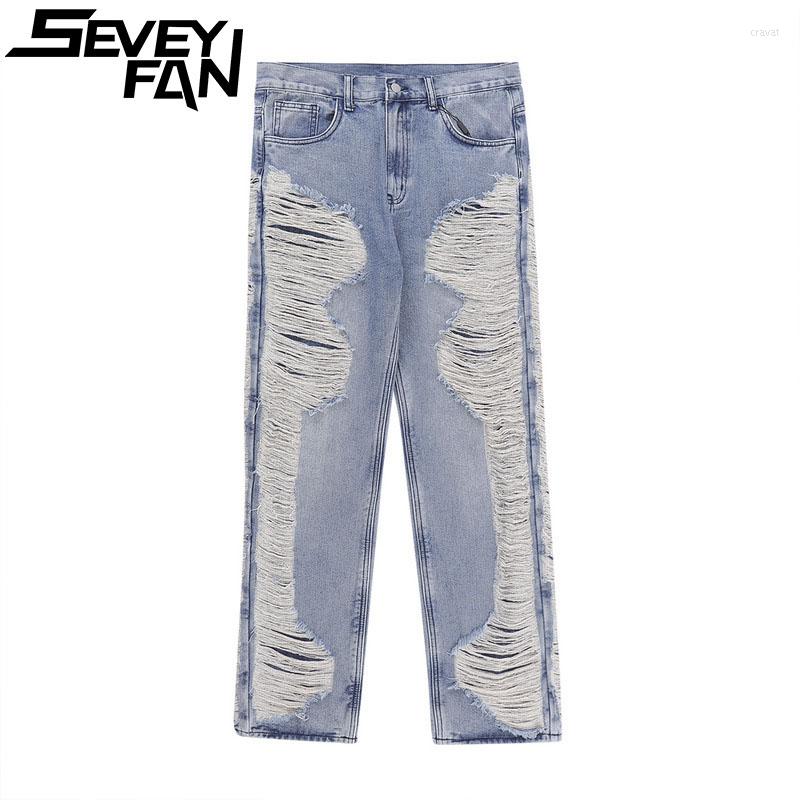 Men' Jeans SEVEYFAN Men' Denim Pants Hip Hop High Street Wire Drawing Broken Washing Outwear Loose Leisure Streetwear, Picture shown
Men' Jeans SEVEYFAN Men' Denim Pants Hip Hop High Street Wire Drawing Broken Washing Outwear Loose Leisure Streetwear, Picture shown