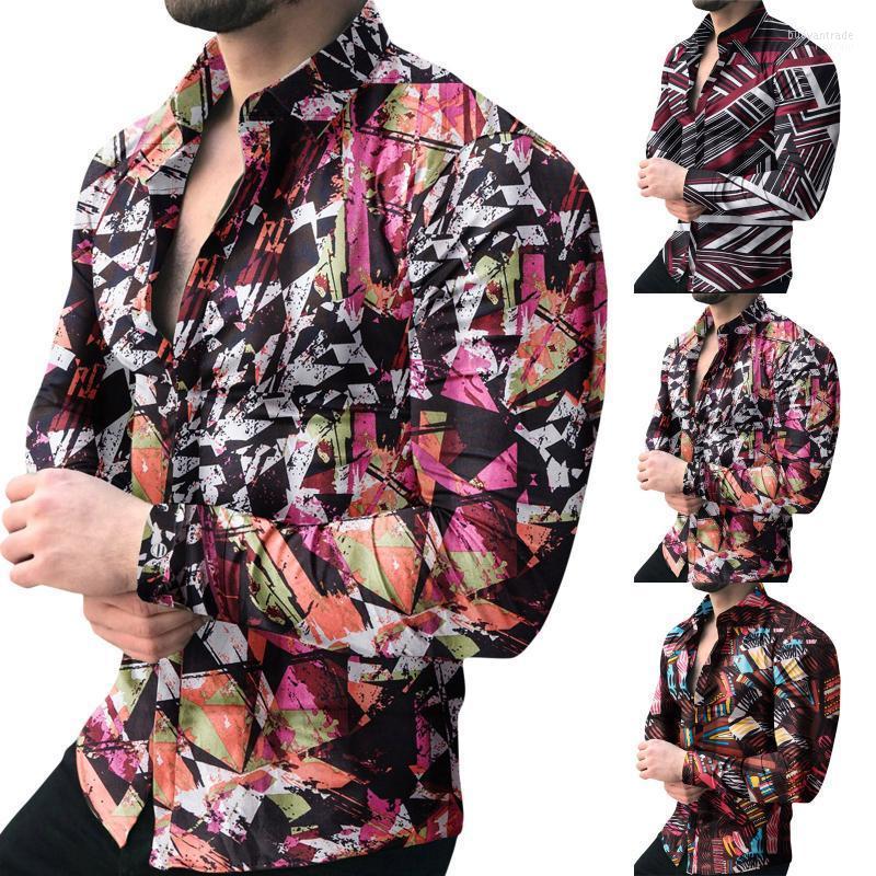 Men's Casual Shirts Men's Autumn And Winter Geometric Printing Shirt Long-Sleeved Button Lapel Top, Brown
Men's Casual Shirts Men's Autumn And Winter Geometric Printing Shirt Long-Sleeved Button Lapel Top, Brown