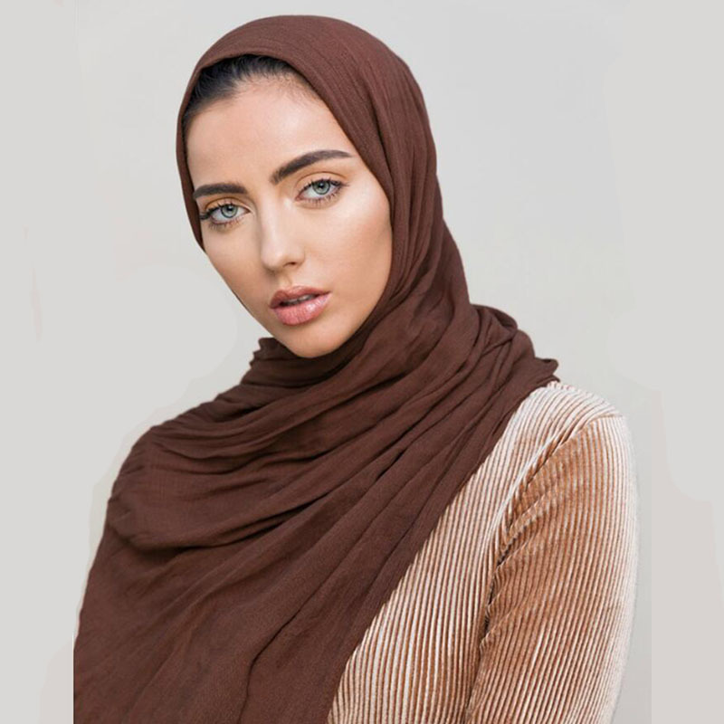 Scarves Women Muslim Crinkle Hijab Scarf Big Size Plain Shawls Femme Musulman Soft 100% Rayon Pleated Headscarf Islamic Hijab Headband 221010
