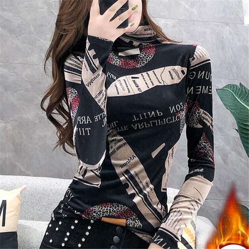 Women's T Shirts Women's T-shirts High Neck Bottoming Tee Top Printing Western Autumn Long-sleeved Soft Inner Wear Female T-shirt, As photo 3
Women's T Shirts Women's T-shirts High Neck Bottoming Tee Top Printing Western Autumn Long-sleeved Soft Inner Wear Female T-shirt, As photo 3