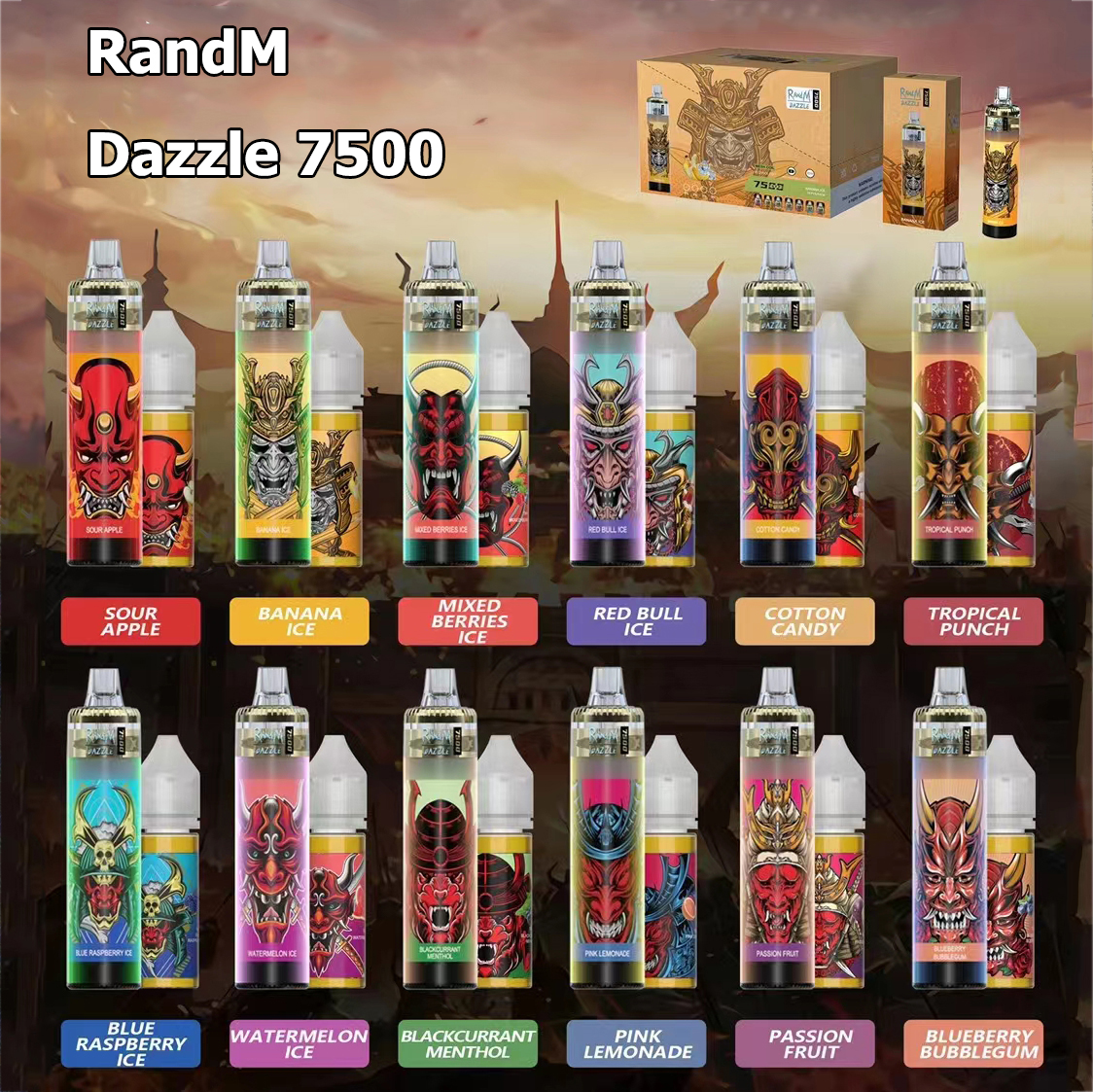 Authentic RandM Tornado 7500 Puffs Disposable vape E cigarettes Pod Device Powerful Battery 15ml Cartridge Mesh Coil RGB light Glowing Vape Pen Kit
Authentic RandM Tornado 7500 Puffs Disposable vape E cigarettes Pod Device Powerful Battery 15ml Cartridge Mesh Coil RGB light Glowing Vape Pen Kit