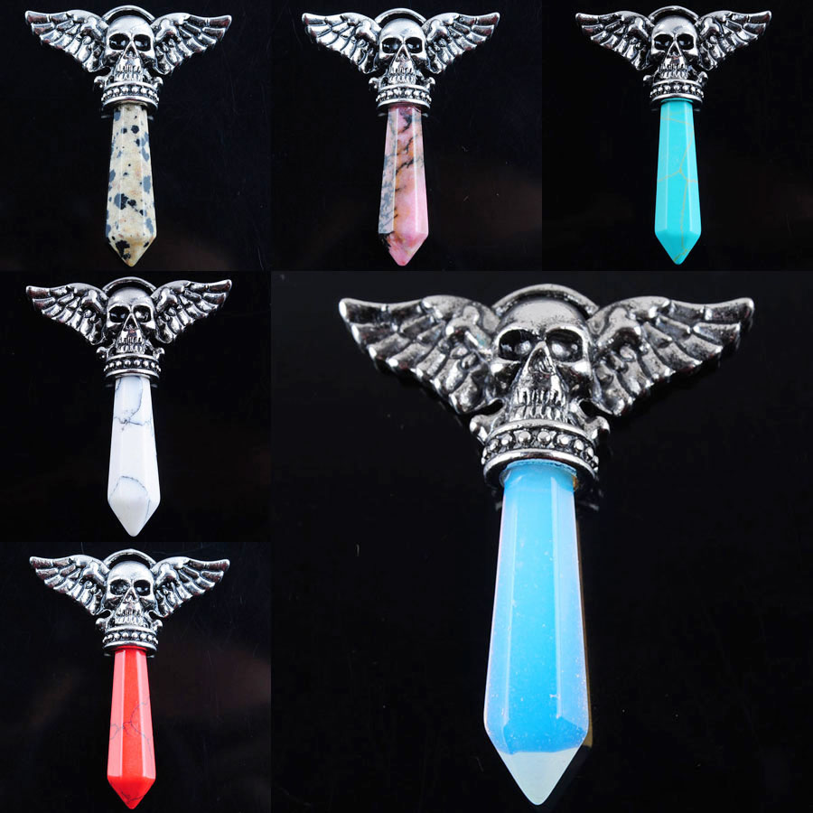 New Antique Angel Wings Skull Men's Pendant lapis Opal amethyst Crystal Natural Stone hip hop Gift Jewelry Accessories BN320
New Antique Angel Wings Skull Men's Pendant lapis Opal amethyst Crystal Natural Stone hip hop Gift Jewelry Accessories BN320