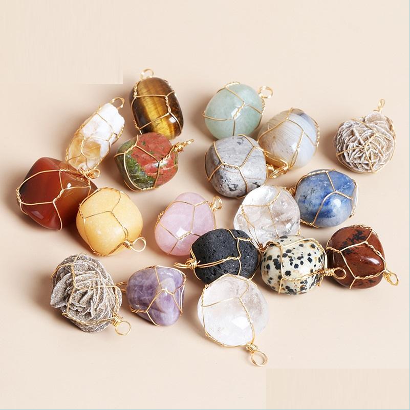 Charms Gold Wire Wrapped Quartz Natural Stone Charms Healing Pendant Diy Necklace Jewelry Making Wholesale Drop Delivery 2022 Finding Dhv75
Charms Gold Wire Wrapped Quartz Natural Stone Charms Healing Pendant Diy Necklace Jewelry Making Wholesale Drop Delivery 2022 Finding Dhv75