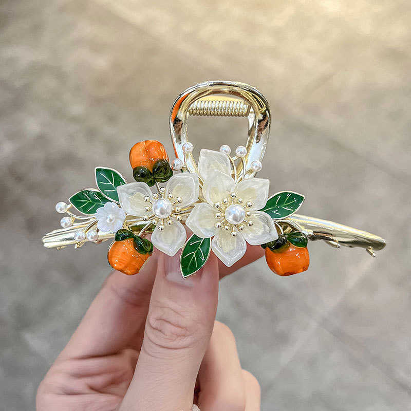 hair clips Antique fashion pearl persimmon large clip national style flower disc net red temperament shark
hair clips Antique fashion pearl persimmon large clip national style flower disc net red temperament shark