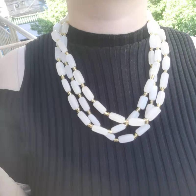 Chains 1pcs/lot Prismatic Beaded Necklace Natural White Jade Typical Pore Texture Beautiful Mix Match Fashion Crystal Female Charm Jew
Chains 1pcs/lot Prismatic Beaded Necklace Natural White Jade Typical Pore Texture Beautiful Mix Match Fashion Crystal Female Charm Jew