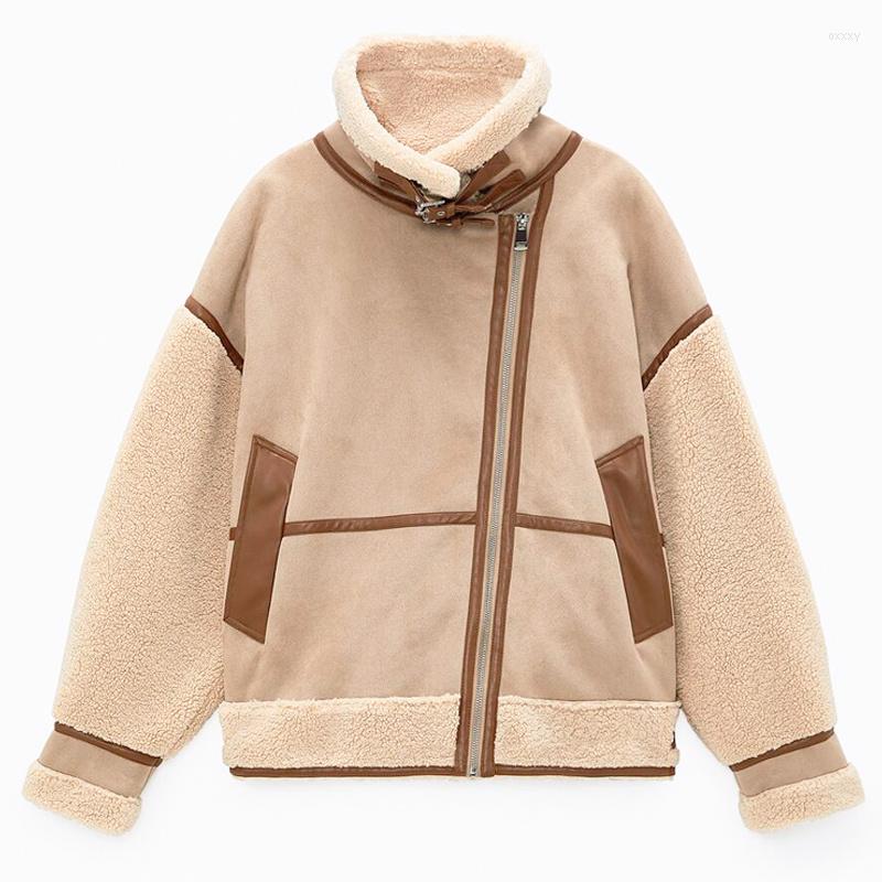 Women's Leather Mantel Jaket Kulit PU Wool Domba Suede Kain Perca Tebal Musim Dingin Luar Faux Sambungan Longgar Chic Perempuan, Beige
Women's Leather Mantel Jaket Kulit PU Wool Domba Suede Kain Perca Tebal Musim Dingin Luar Faux Sambungan Longgar Chic Perempuan, Beige