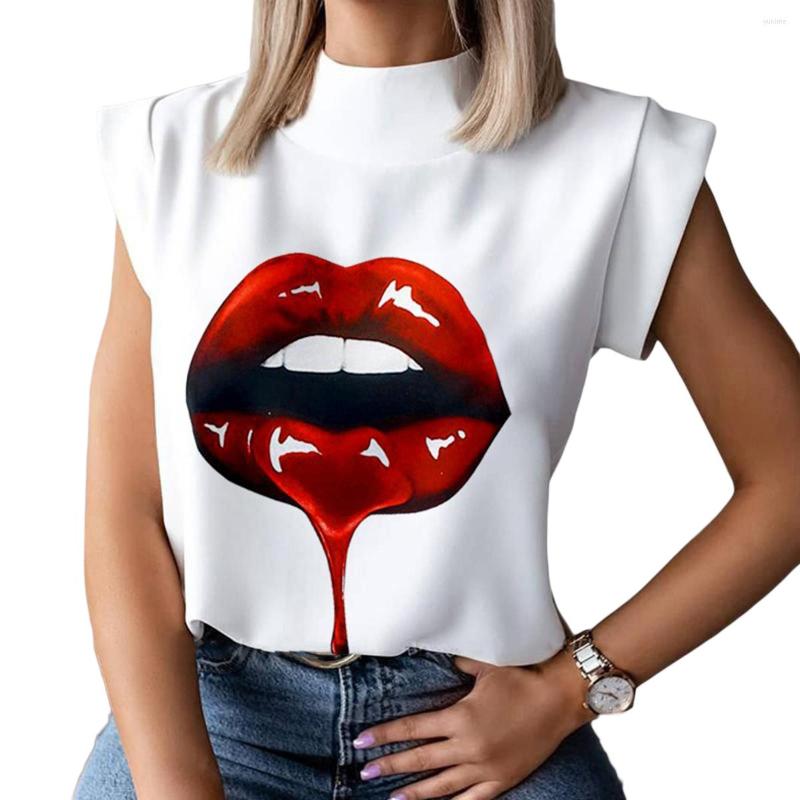 Women' T Shirts Hirigin Fashion Women Short Sleeve T-shirt Lips Print Harajuku Stand Neck Pullovers Lady Office Casual Tops Clubwear
Women' T Shirts Hirigin Fashion Women Short Sleeve T-shirt Lips Print Harajuku Stand Neck Pullovers Lady Office Casual Tops Clubwear