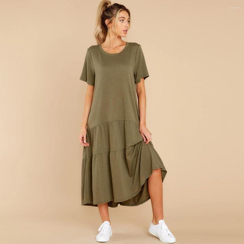 Casual Dresses Spring Summer Loose Midi Dress 2022 Women Solid Color Fashion Ruffles Design O-Neck Short Sleeve Holiday Vestidos Female, 1206 light tan
Casual Dresses Spring Summer Loose Midi Dress 2022 Women Solid Color Fashion Ruffles Design O-Neck Short Sleeve Holiday Vestidos Female, 1206 light tan