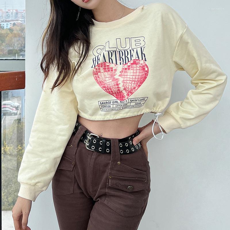 Women' Hoodies Spring Autumn Casual Sweatshirts Female Ladies Glass Heart Letter Print Long Sleeve O-Neck Hem Drawstring Crop Pullovers
Women' Hoodies Spring Autumn Casual Sweatshirts Female Ladies Glass Heart Letter Print Long Sleeve O-Neck Hem Drawstring Crop Pullovers