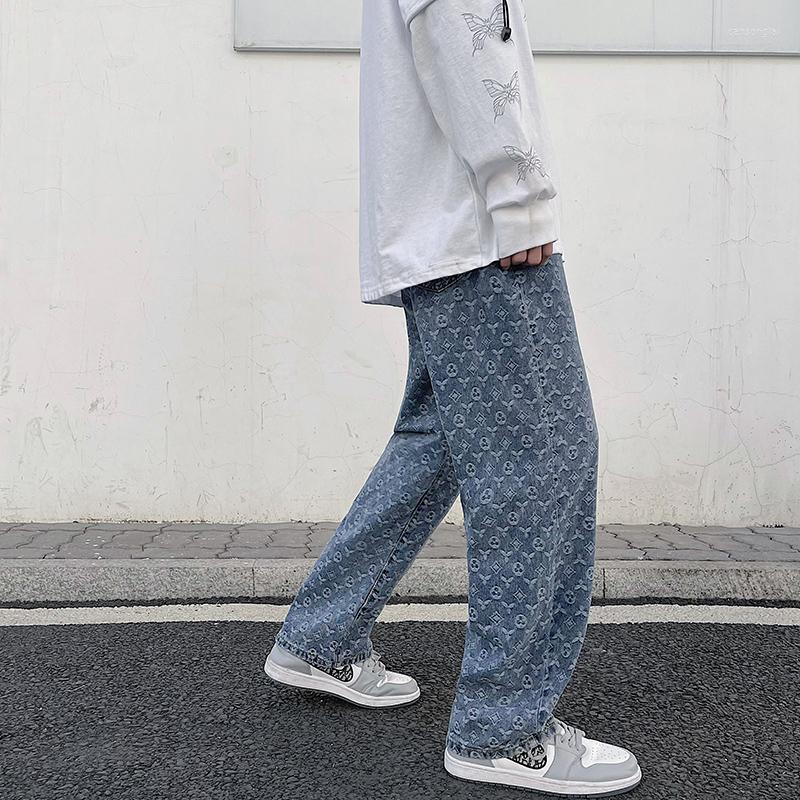 Men' Jeans Pants For Men 2022 Autumn Fashion High Street Jacquard Loose Straight Hong Kong Style Wide Leg, Blue
Men' Jeans Pants For Men 2022 Autumn Fashion High Street Jacquard Loose Straight Hong Kong Style Wide Leg, Blue