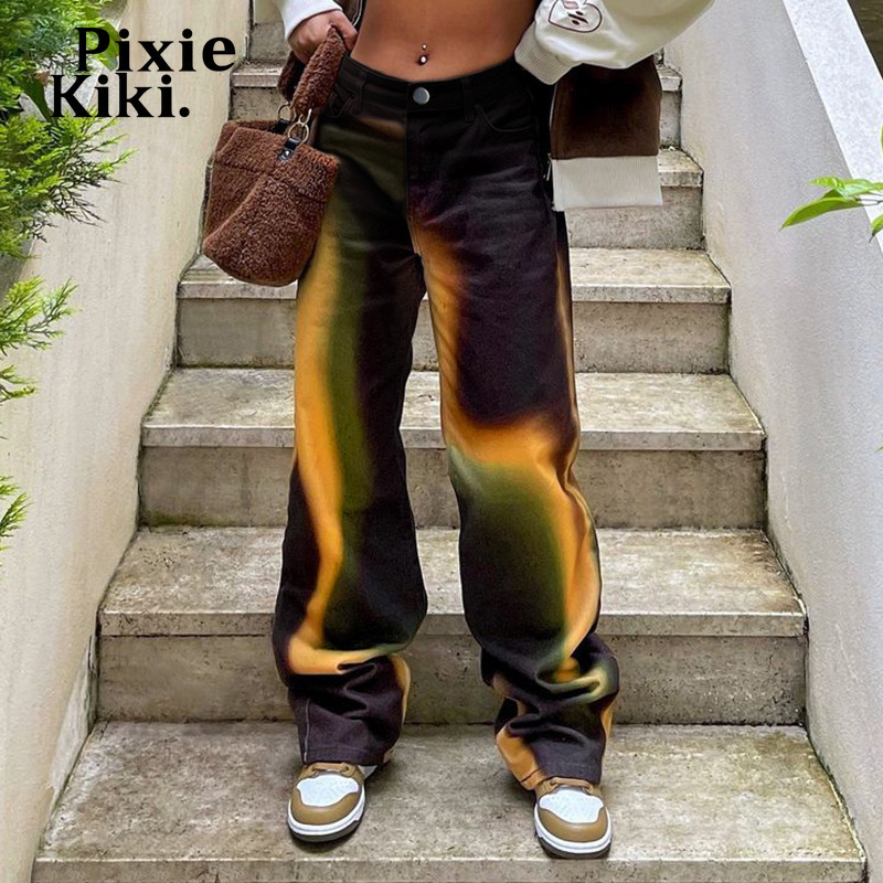 Women' Jeans PixieKiki Streetwear Tie Dye Low Waist Baggy Women Clothing Fashion Denim Trousers Wide Leg Pants P84-DC34 221010, Brown
Women' Jeans PixieKiki Streetwear Tie Dye Low Waist Baggy Women Clothing Fashion Denim Trousers Wide Leg Pants P84-DC34 221010, Brown