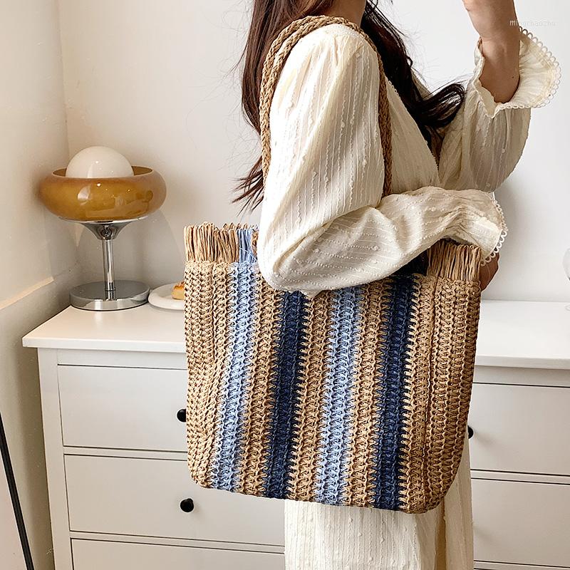 Evening Bags SMOOZA 2022 Zipper Big Straw Shoulder Bag Summer Handmade Handbag Women Casual Beach Rattan Fashion Woven Female, Beige
Evening Bags SMOOZA 2022 Zipper Big Straw Shoulder Bag Summer Handmade Handbag Women Casual Beach Rattan Fashion Woven Female, Beige