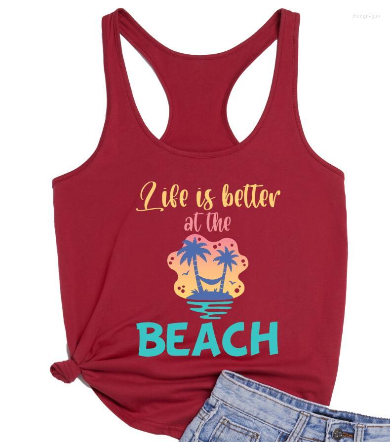 Women' Tanks Life Is Better At The Beach Women' Vest Funny Summer Loose Style Tank Top Vacation Tee Drop, Black
Women' Tanks Life Is Better At The Beach Women' Vest Funny Summer Loose Style Tank Top Vacation Tee Drop, Black