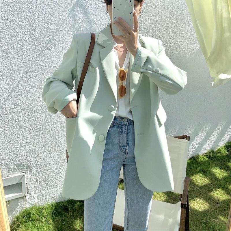 Women' Suits Autumn Single Breasted Suit Jacket Korean Version Pure Color Loose Office Fashion Simple Casual Blazer Women, Black
Women' Suits Autumn Single Breasted Suit Jacket Korean Version Pure Color Loose Office Fashion Simple Casual Blazer Women, Black