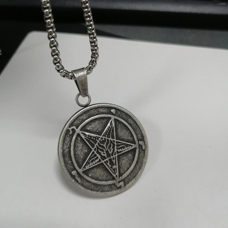 Pendant Necklaces Stainless Steel Satan Goat Inverted Pentagram Necklace Sigil Of Lucifer Satanic Jewelry Downward-pointing Pentacle
Pendant Necklaces Stainless Steel Satan Goat Inverted Pentagram Necklace Sigil Of Lucifer Satanic Jewelry Downward-pointing Pentacle