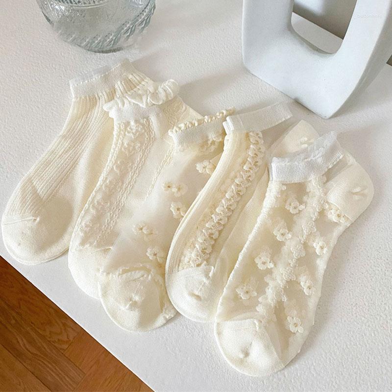 Women Socks Fashion Cute Sweet Flowers Cotton Summer Girls Breathable Ultra-thin Lace Silk Short Elastic Ankle Boat
Women Socks Fashion Cute Sweet Flowers Cotton Summer Girls Breathable Ultra-thin Lace Silk Short Elastic Ankle Boat