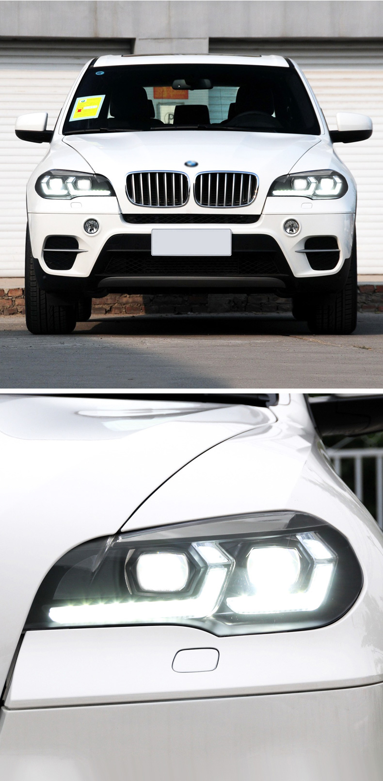 Head Lights for BMW X5 E70 LED Headlight Projector Lens 2007-2013 Angel Eye DRL Signal Head Lamp Automotive Accessories