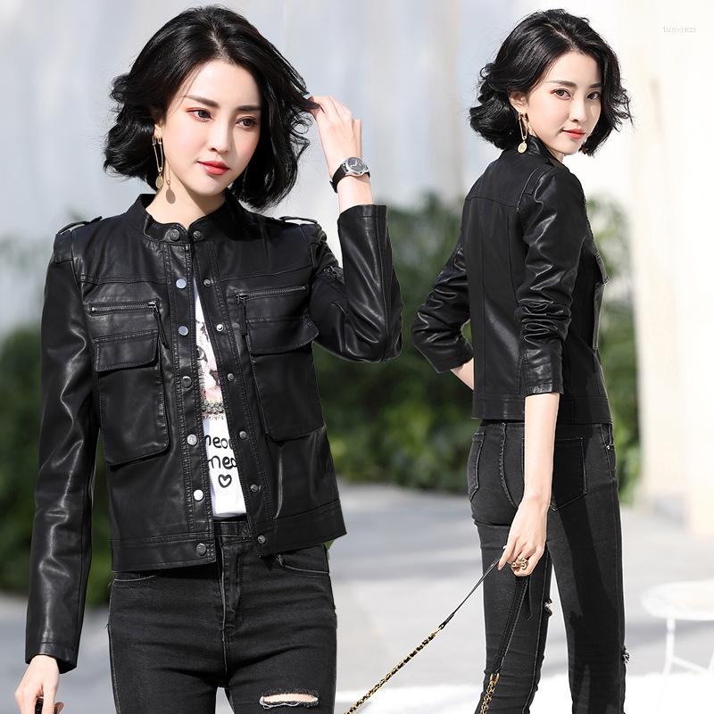 Women's Leather Spring And Autumn Fashion Women's Jacket Korean Version Stand Collar Single-breasted Motorcycle, Black
Women's Leather Spring And Autumn Fashion Women's Jacket Korean Version Stand Collar Single-breasted Motorcycle, Black