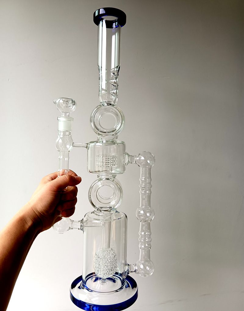 18 inch Thick Glass Water Bong Hookahs Large Oil Dab Rigs Shisha with Tire Perc Recycler Smoking Pipes
18 inch Thick Glass Water Bong Hookahs Large Oil Dab Rigs Shisha with Tire Perc Recycler Smoking Pipes