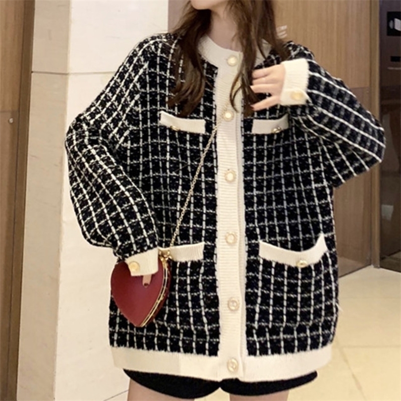 Womens Knits Tees Autumn Women Plaid Sweater Coat Retro Shirt Check Long Sleeve Single Breasted Loose Knit Cardigan Lady Spring Clothing 221008, White
Womens Knits Tees Autumn Women Plaid Sweater Coat Retro Shirt Check Long Sleeve Single Breasted Loose Knit Cardigan Lady Spring Clothing 221008, White