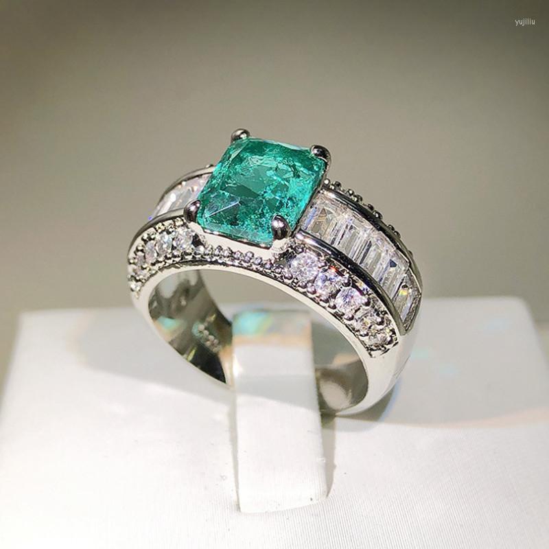Wedding Rings Fashion Shiny Simulated Engagement Ring Princess Sqaure Green Crystal For Women Luxury Jewelry Gift
Wedding Rings Fashion Shiny Simulated Engagement Ring Princess Sqaure Green Crystal For Women Luxury Jewelry Gift