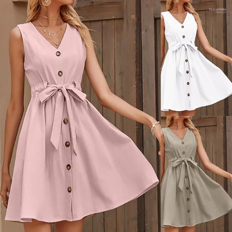 Casual Dresses Button Mini Dress Women Elegant V-neck Belt Tie A-line Slim Skinny Strap All Match Simple Korean Style, Beige
Casual Dresses Button Mini Dress Women Elegant V-neck Belt Tie A-line Slim Skinny Strap All Match Simple Korean Style, Beige