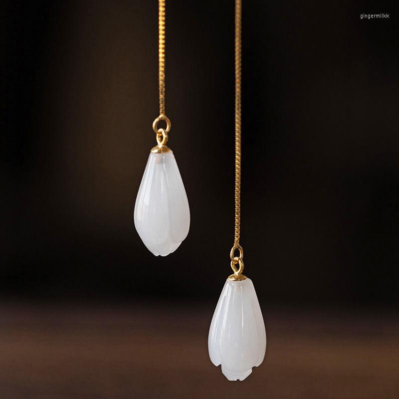 Dangle Earrings Natural An Jade Long Magnolia Ear Line Chinese Style Retro Small Luxury Exquisite Women's Christmas Halloween Gift
Dangle Earrings Natural An Jade Long Magnolia Ear Line Chinese Style Retro Small Luxury Exquisite Women's Christmas Halloween Gift