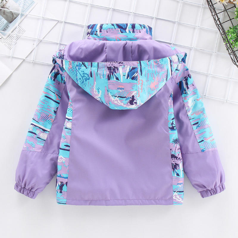 Jackets a cap detachable girls trench coat remove ski wear foreign trade clothing middle aged children s jacket 6 12 years old 221010