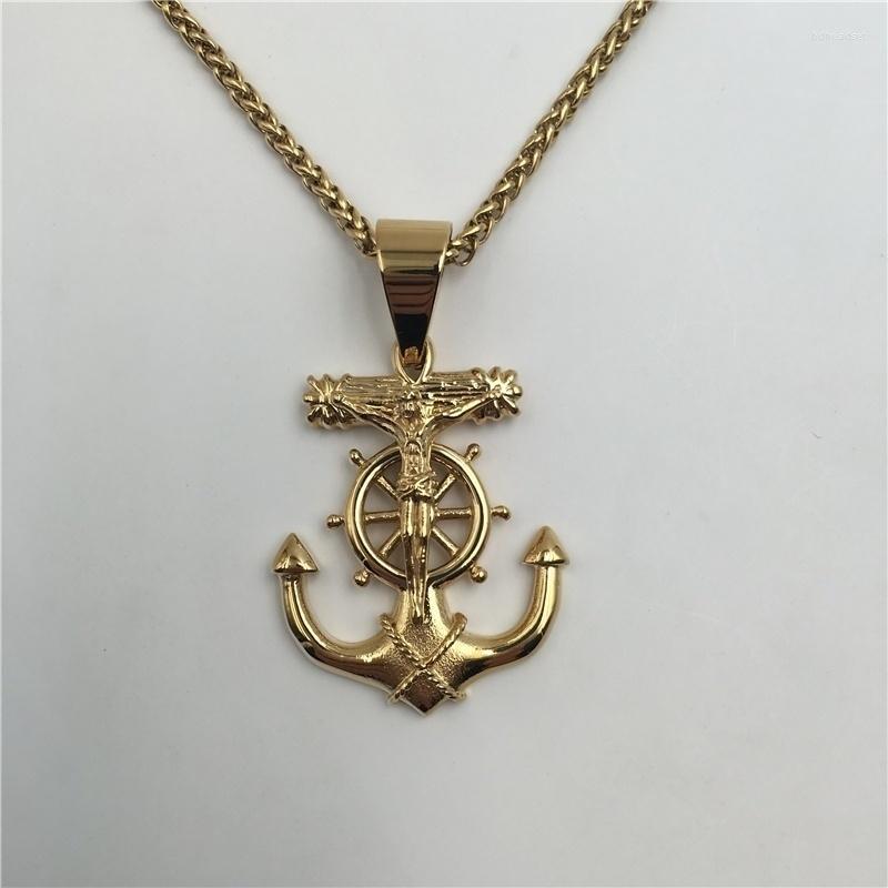 Pendant Necklaces Fashion Gold Color Anchor Necklace Men's Classic Jesus Cross Religious Amulet Jewelry Gift
Pendant Necklaces Fashion Gold Color Anchor Necklace Men's Classic Jesus Cross Religious Amulet Jewelry Gift