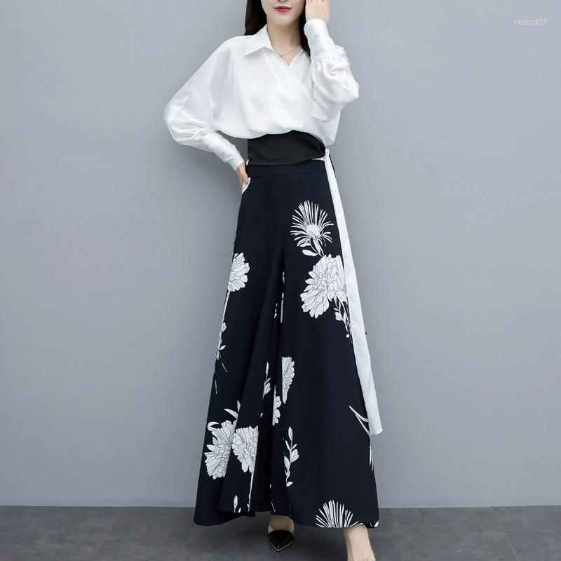 Women' Two Piece Pants Autumn 2022 Korean Style Clothing Tops Shirt And Flowers Wide Leg Elegant Women' Pantsuit Suits Set 5836
Women' Two Piece Pants Autumn 2022 Korean Style Clothing Tops Shirt And Flowers Wide Leg Elegant Women' Pantsuit Suits Set 5836