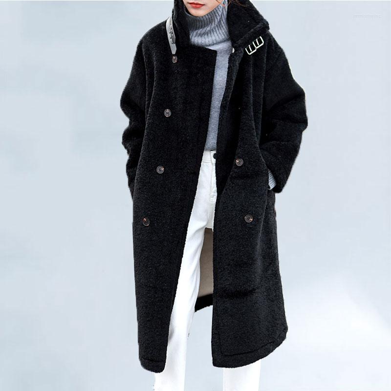 Women' Fur 2022 Winter Women Faux Coat Double Breasted Overcoat Office Ladies Loose Thicken Warm Fleece Long Jacket Outerwear, Light green
Women' Fur 2022 Winter Women Faux Coat Double Breasted Overcoat Office Ladies Loose Thicken Warm Fleece Long Jacket Outerwear, Light green