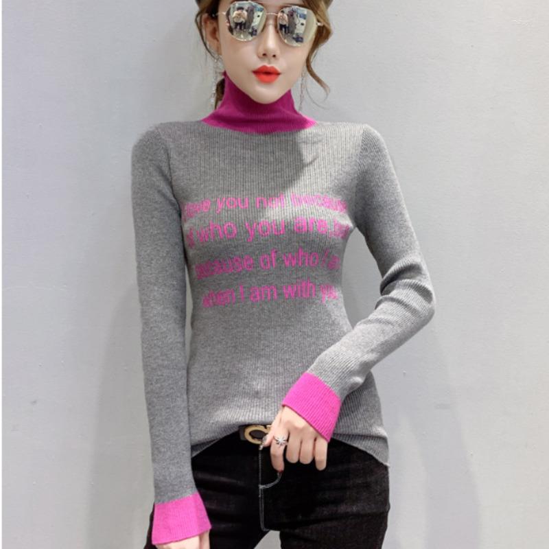 Women' Sweaters #3816 Sweater High Neck Split Joint Women And Pullovers Letter Tight Slim Basic Fashion Knitwear Tops, Black
Women' Sweaters #3816 Sweater High Neck Split Joint Women And Pullovers Letter Tight Slim Basic Fashion Knitwear Tops, Black