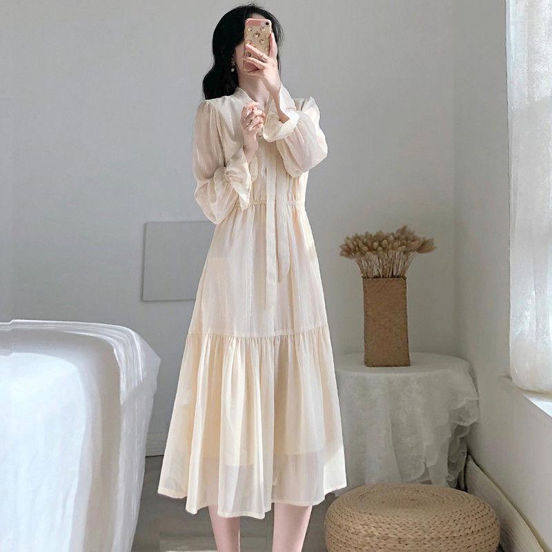 Casual Dresses 2022 Women Autumn Winter Elegant Patchwork Mesh Female Solid Lace Up V-neck Mermaid Vestido Lady Loose Dress E396, Apricot
Casual Dresses 2022 Women Autumn Winter Elegant Patchwork Mesh Female Solid Lace Up V-neck Mermaid Vestido Lady Loose Dress E396, Apricot