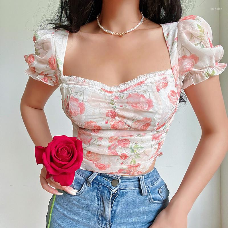 Women' T Shirts Women Y2K Floral Print Short Sleeve Crop T-shirts Square Neck Slim Fit Vintage Chiffon Tops Ladies Flower Tees Streetwear, Pink
Women' T Shirts Women Y2K Floral Print Short Sleeve Crop T-shirts Square Neck Slim Fit Vintage Chiffon Tops Ladies Flower Tees Streetwear, Pink