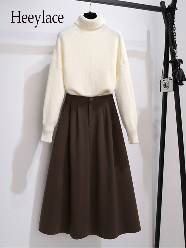 Two Piece Dress Winter Long Sleeve Knitted Turtleneck Sweater And High Waist A line Skirts Pieces Set Womens Outfits Korean Casual Suits 221010, Bottom
Two Piece Dress Winter Long Sleeve Knitted Turtleneck Sweater And High Waist A line Skirts Pieces Set Womens Outfits Korean Casual Suits 221010, Bottom