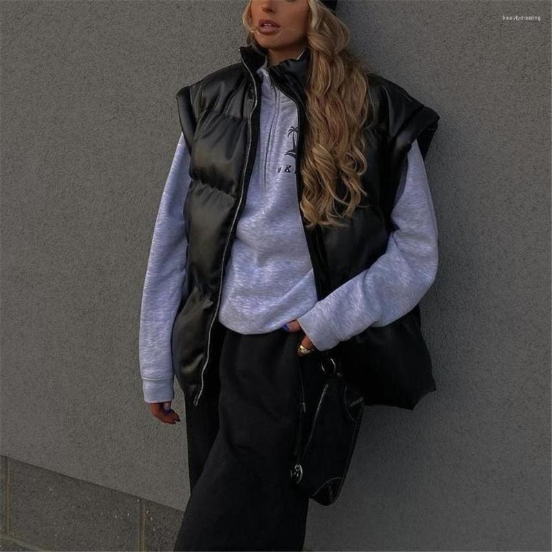 Women' Leather 2022 Fall Winter Faux Jacket Women Loose Black Vest Womens PU Waistcoat Sleeveless Oversized Coat
Women' Leather 2022 Fall Winter Faux Jacket Women Loose Black Vest Womens PU Waistcoat Sleeveless Oversized Coat