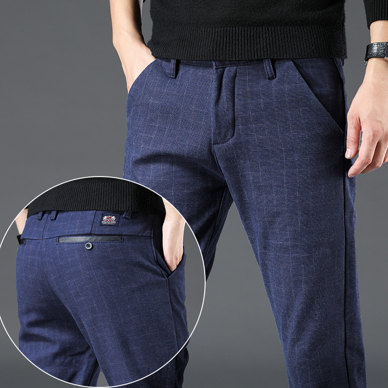 Men's Pants Spring NonIron Dress Men Classic Pants Fashion Business Chino Pant Male Stretch Slim Fit Elastic Long Casual Black Trouser 221010