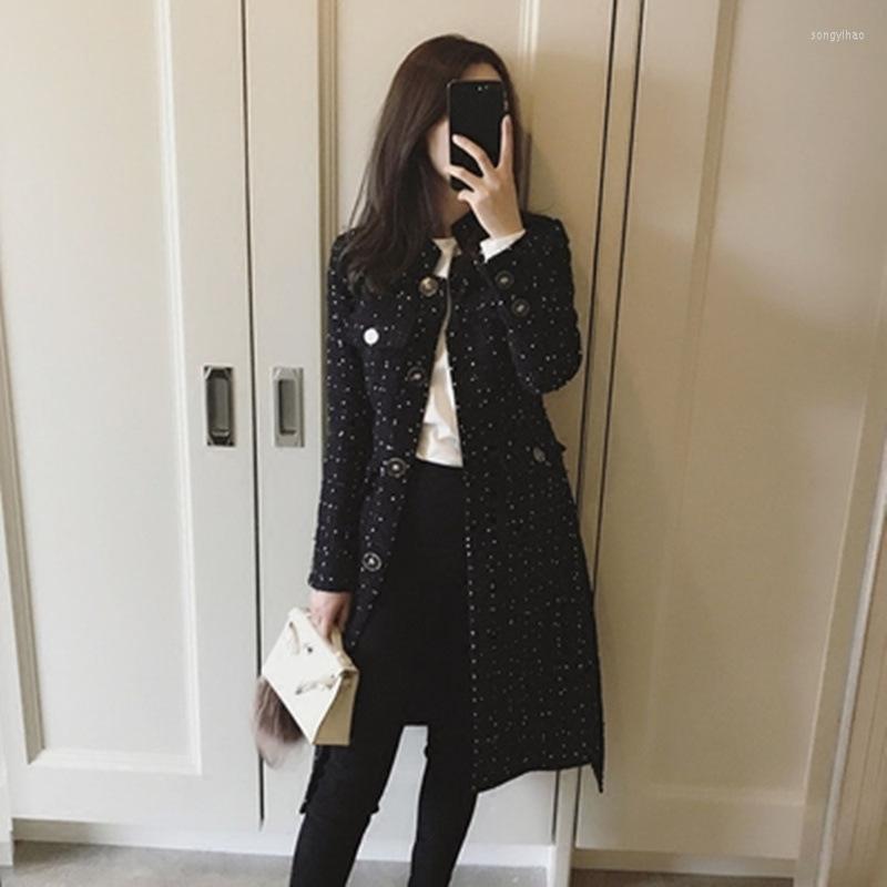 Women' Trench Coats Autumn And Winter Korean Version Of The Ladies Thick Tweed Small Fragrance Coat Slim Long Woolen Windbreaker, Black
Women' Trench Coats Autumn And Winter Korean Version Of The Ladies Thick Tweed Small Fragrance Coat Slim Long Woolen Windbreaker, Black