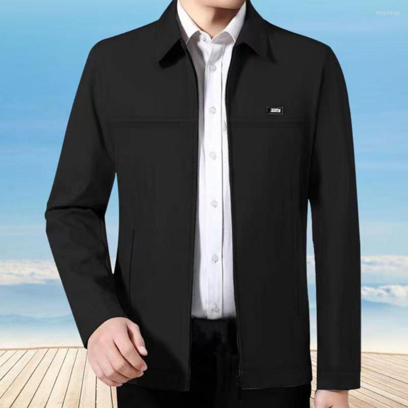 Men's Jackets Men Coat Long Sleeve Solid Color Turn-down Collar Zip-up Casual Warm Loose Cardigan Spring Jacket For Work, Khaki 
Men's Jackets Men Coat Long Sleeve Solid Color Turn-down Collar Zip-up Casual Warm Loose Cardigan Spring Jacket For Work, Khaki