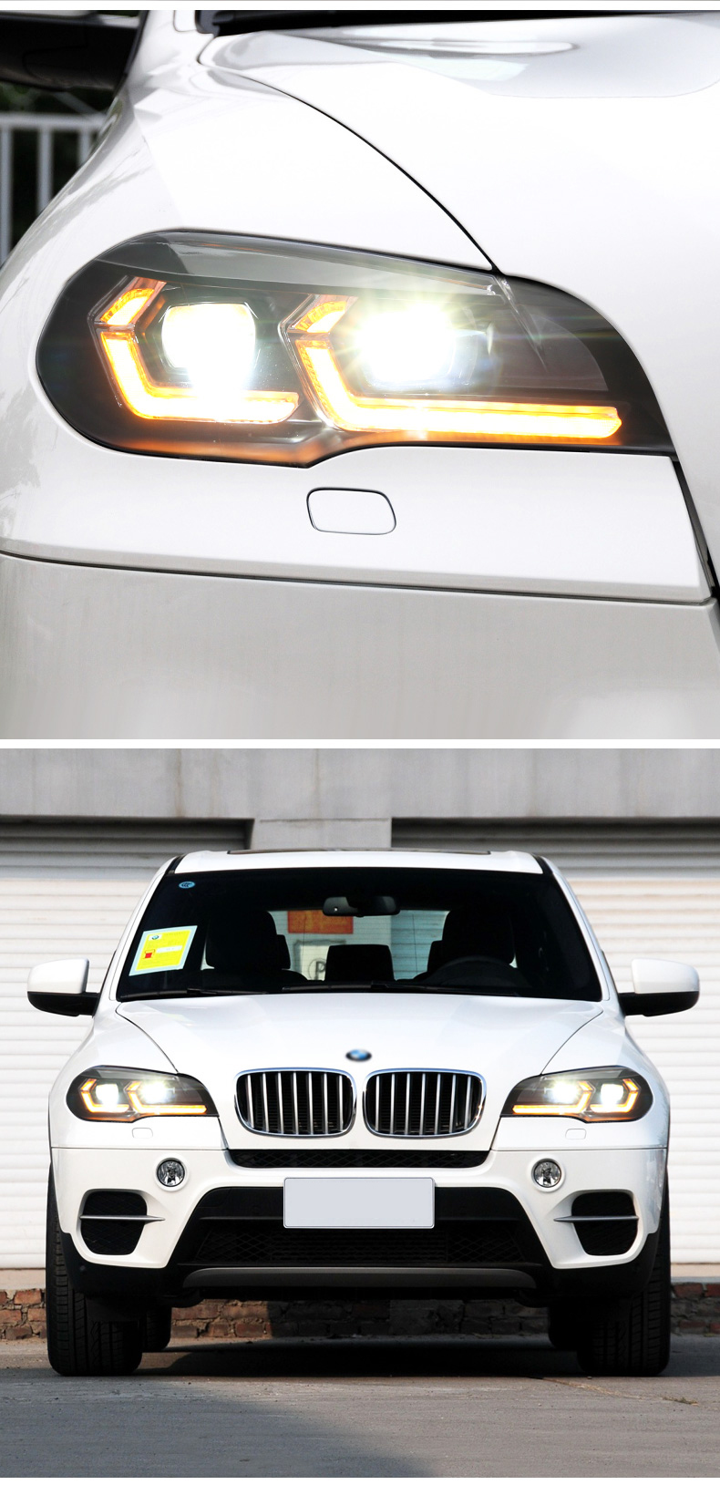 Head Lights for BMW X5 E70 LED Headlight Projector Lens 2007-2013 Angel Eye DRL Signal Head Lamp Automotive Accessories