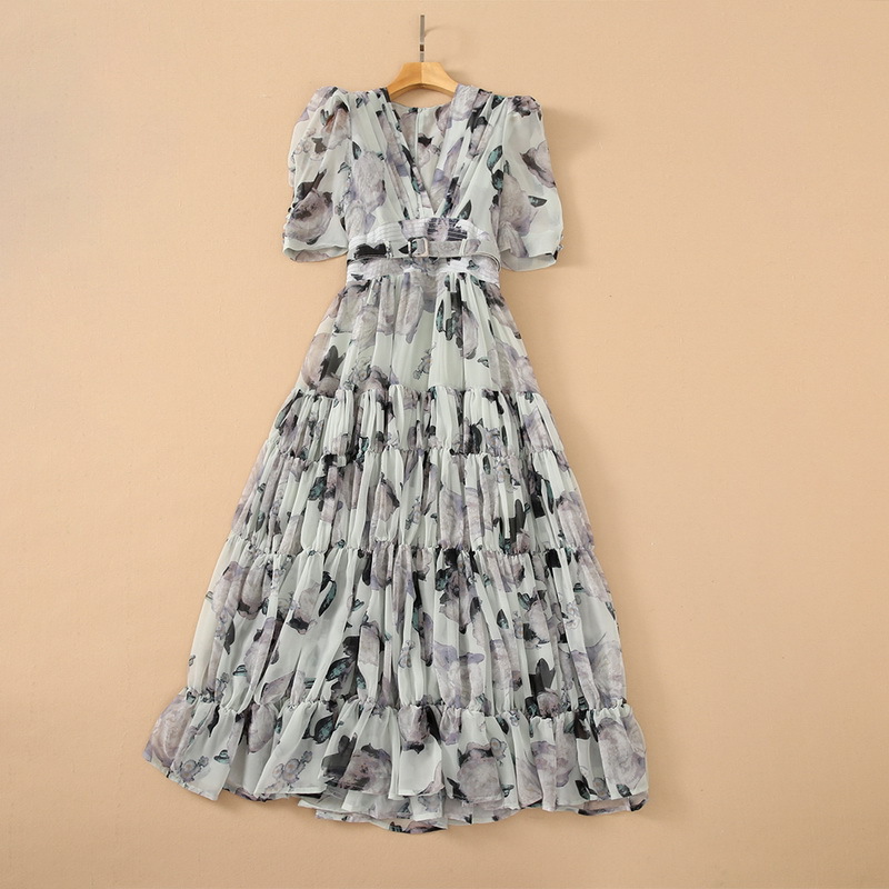 2022 Autumn V Neck Velour Floral Print Belted Dress Green / Pink Short Sleeve Panelled Mid-Calf Midi Casual Dresses S2O080117
2022 Autumn V Neck Velour Floral Print Belted Dress Green / Pink Short Sleeve Panelled Mid-Calf Midi Casual Dresses S2O080117