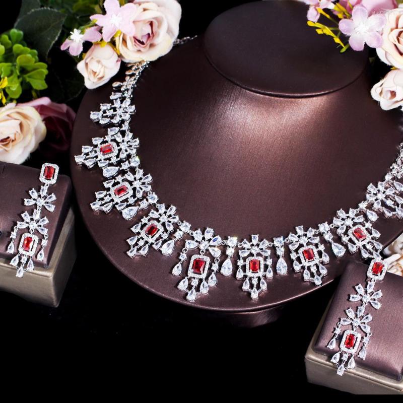 Necklace Earrings Set CWWZircons Bright Water Drop Cubic Zirconia Paved Luxury Bridal Red Wedding And For Women T361, Picture shown
Necklace Earrings Set CWWZircons Bright Water Drop Cubic Zirconia Paved Luxury Bridal Red Wedding And For Women T361, Picture shown