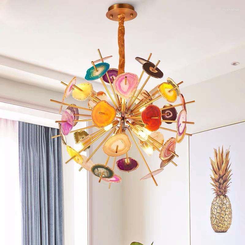 Pendant Lamps Modern Luxury Led Chandelier 60 80cm Colorful Agate Stone Dandelion Shape Lustre Light Fixture Living Room Restaurant Hanglamp
Pendant Lamps Modern Luxury Led Chandelier 60 80cm Colorful Agate Stone Dandelion Shape Lustre Light Fixture Living Room Restaurant Hanglamp