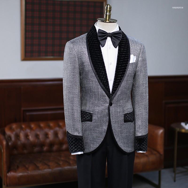 Men's Suits Men's Men Luxury Banquet Party Formal Blazer Jacket Slim Fit Velvet Patchwork Business Man Suit Coat Gentleman Blazers, Grey
Men's Suits Men's Men Luxury Banquet Party Formal Blazer Jacket Slim Fit Velvet Patchwork Business Man Suit Coat Gentleman Blazers, Grey