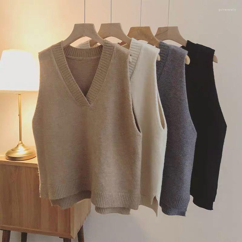 Women' Sweaters Vintage Solid V Neck Knitted Sweater Vest Women 2022 Autumn Winter Korean Loose Sleeveless Fashion Streetwear Woman Tops, Khaki
Women' Sweaters Vintage Solid V Neck Knitted Sweater Vest Women 2022 Autumn Winter Korean Loose Sleeveless Fashion Streetwear Woman Tops, Khaki