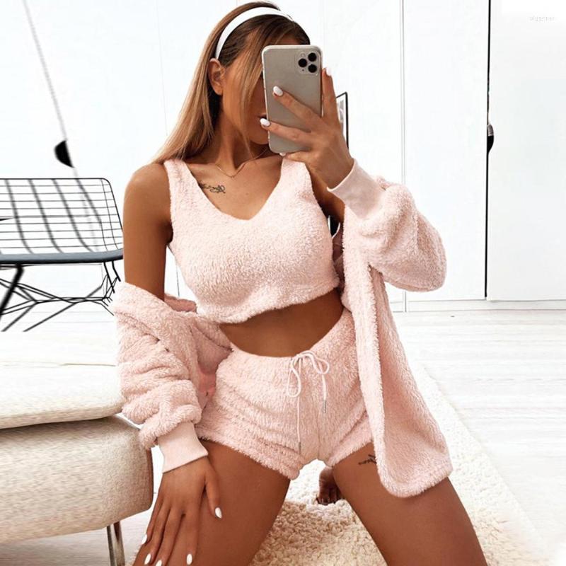 Women' Tracksuits Hirigin Women Coral Velvet Pajamas Set Spring Autumn Winter 3 Piece Sleepwear Tops Shorts Coat Suit Sexy Homewear, Black
Women' Tracksuits Hirigin Women Coral Velvet Pajamas Set Spring Autumn Winter 3 Piece Sleepwear Tops Shorts Coat Suit Sexy Homewear, Black