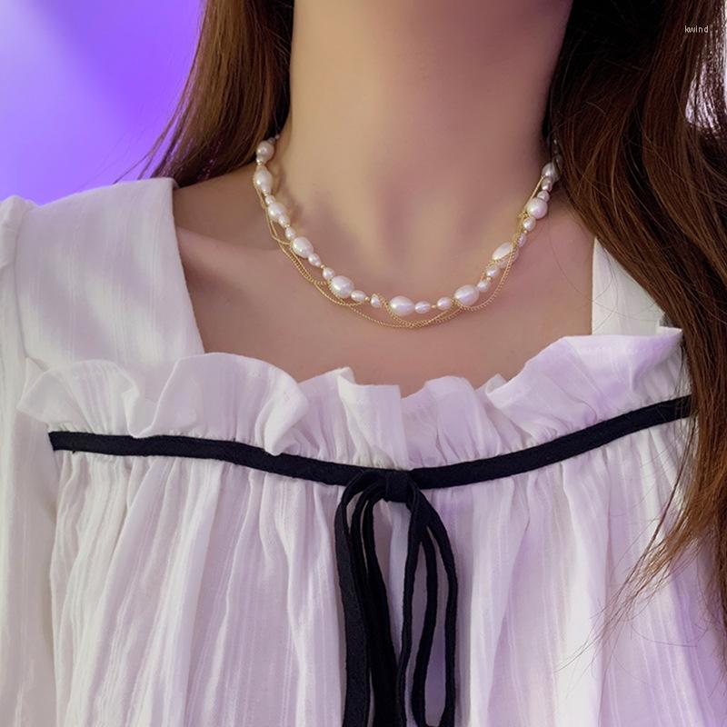 Chains Fashion Irregular Pearl Pendant Necklac Statement Clavicle Chain Double For Women Jewelry Girl Gift
Chains Fashion Irregular Pearl Pendant Necklac Statement Clavicle Chain Double For Women Jewelry Girl Gift