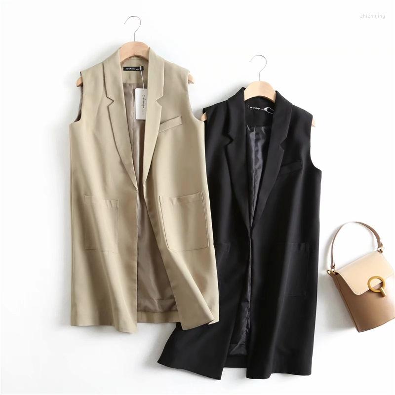 Women' Vests Clothes Spring Autumn 2022 Slim Temperament Mid-Length Sleeveless Lapel Casual Suit Vest Women Korean Waistcoat Jacket Zh896, Black
Women' Vests Clothes Spring Autumn 2022 Slim Temperament Mid-Length Sleeveless Lapel Casual Suit Vest Women Korean Waistcoat Jacket Zh896, Black