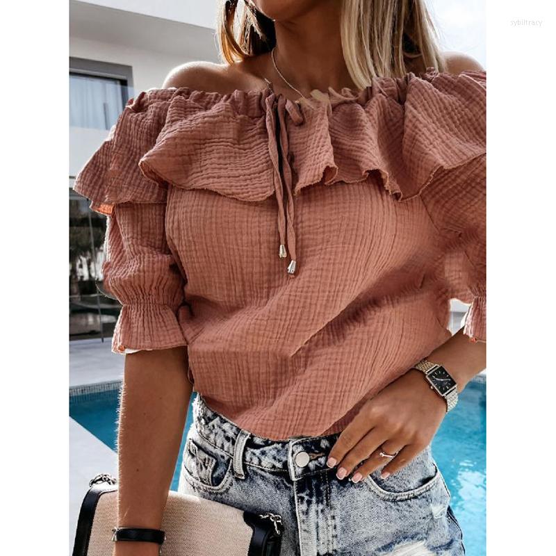 Women' Blouses Lotus Leaf Pleated Shirts Women Lace Short Sleeve Off Shoulder Sexy Strapless Casual Party Top Summer Fashion Loose, Beige
Women' Blouses Lotus Leaf Pleated Shirts Women Lace Short Sleeve Off Shoulder Sexy Strapless Casual Party Top Summer Fashion Loose, Beige
